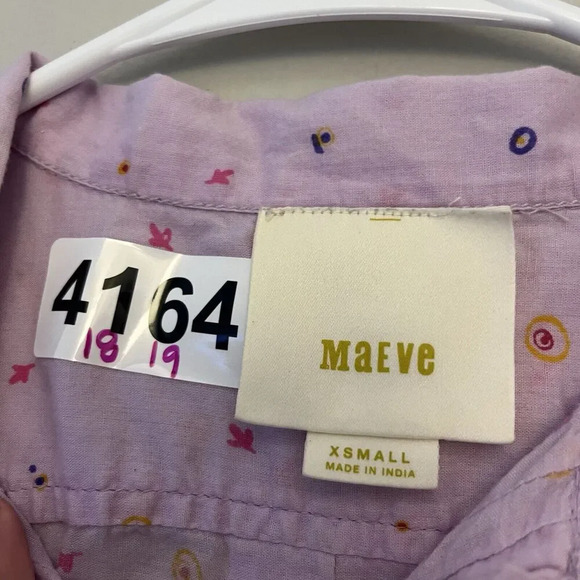 Anthropologie Maeve Purple Floral Top Eliot Popover Blouse XS Women's Flowy - Picture 4 of 10